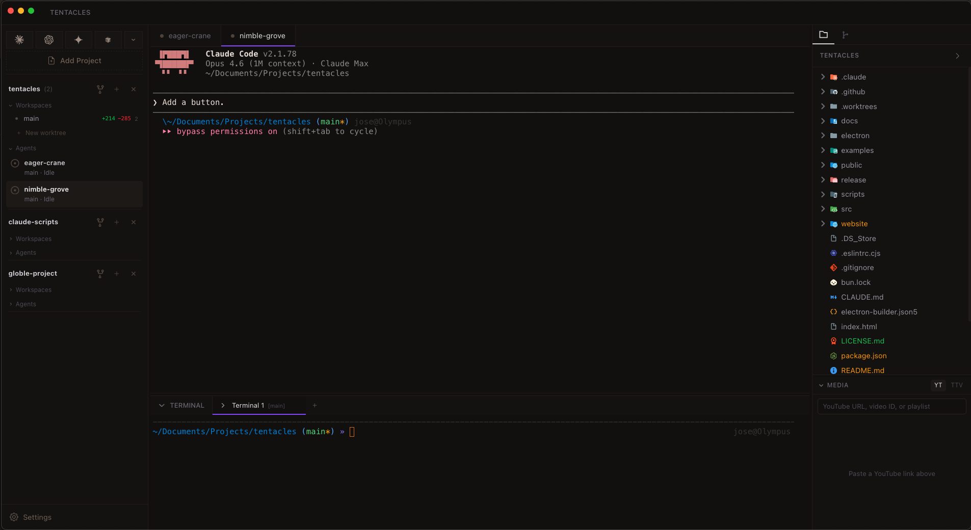 Tentacles IDE screenshot